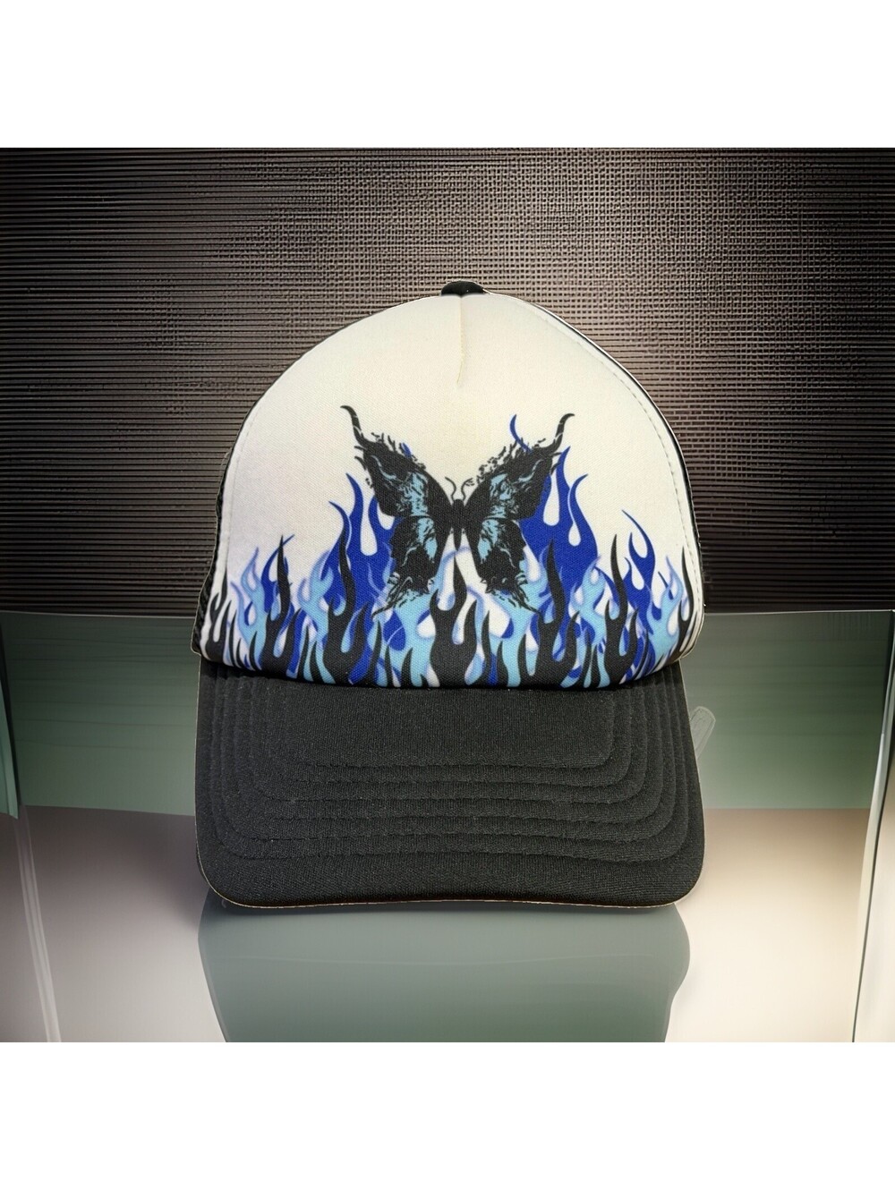 Butterfly Flying Blue Fire Flames Street Wear Zumiez Style Shop Baseball Cap